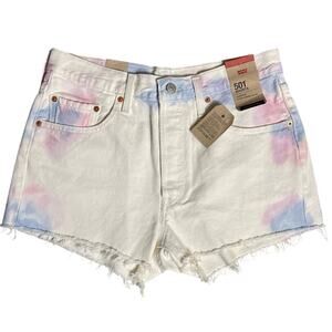 Levi’s 501‎ Pastel Tie-Dye High Rise Cutoff Jean Shorts Size 31